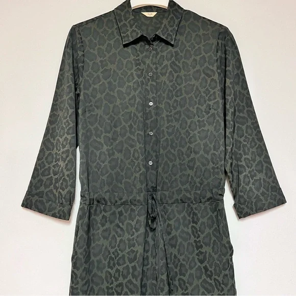 Hush Jacquard Leopard Jumpsuit Green Animal Print 70’s Retro Disco US 12 UK 10 - Picture 6 of 15